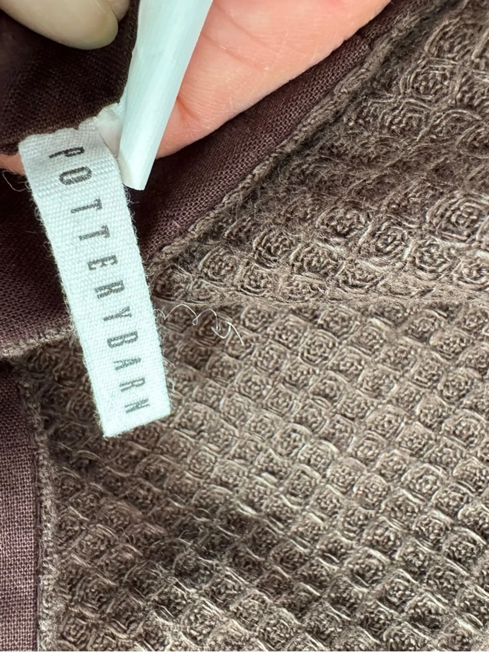 NWT Pottery Barn Linen Waffle Euro Sham in Dark Chocolate